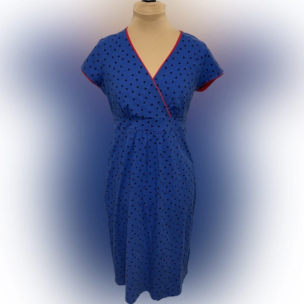 Boden Polka Dot Faux Wrap Dress